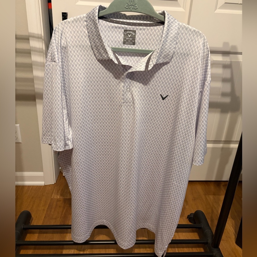 Callaway Men's White Patterned Polo Shirt